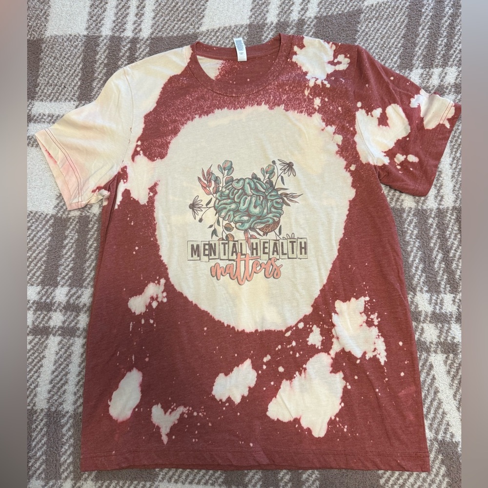 Bella Canvas Red and Cream Tie-Dye Tee